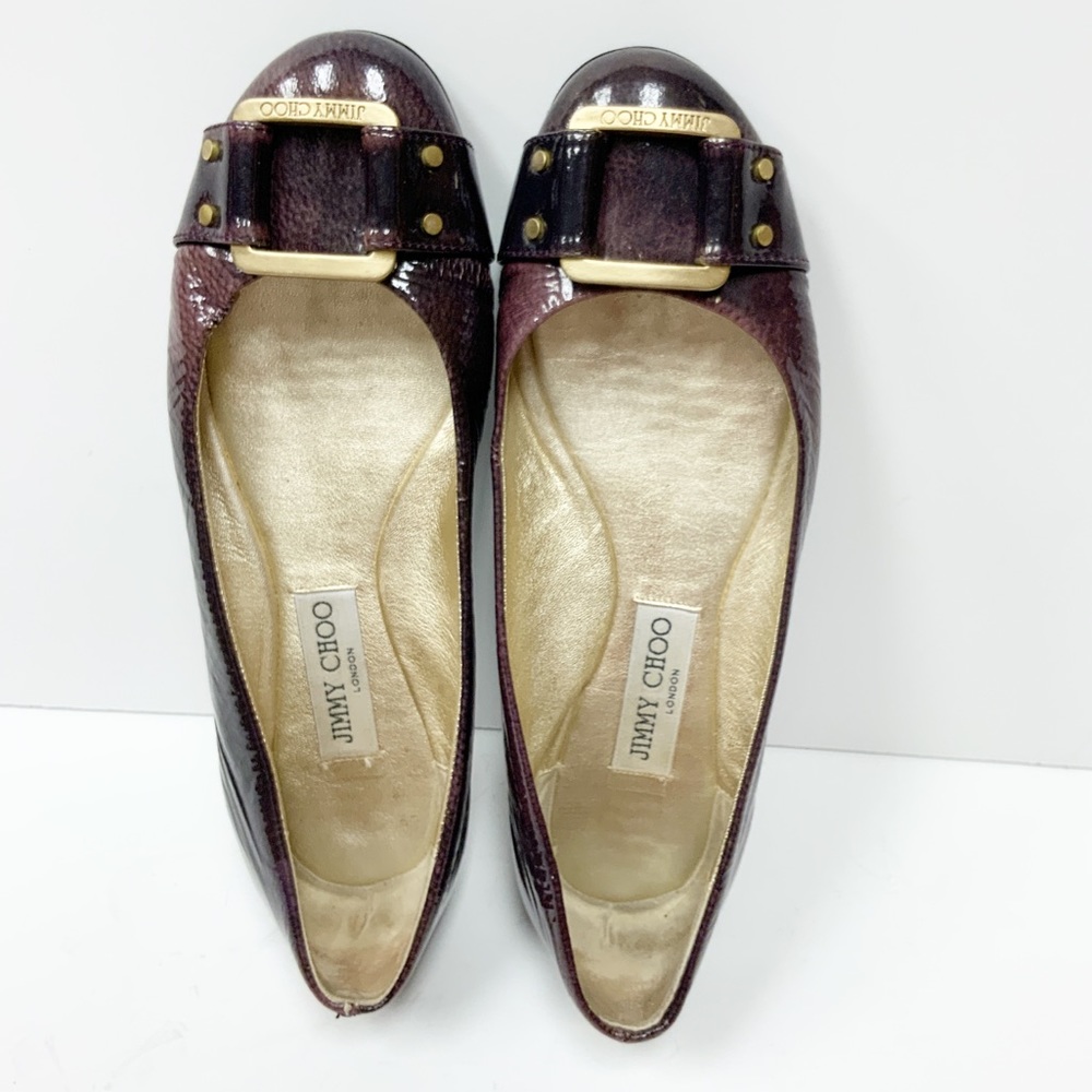 Jimmy Choo purple patent leather ballet flats 38